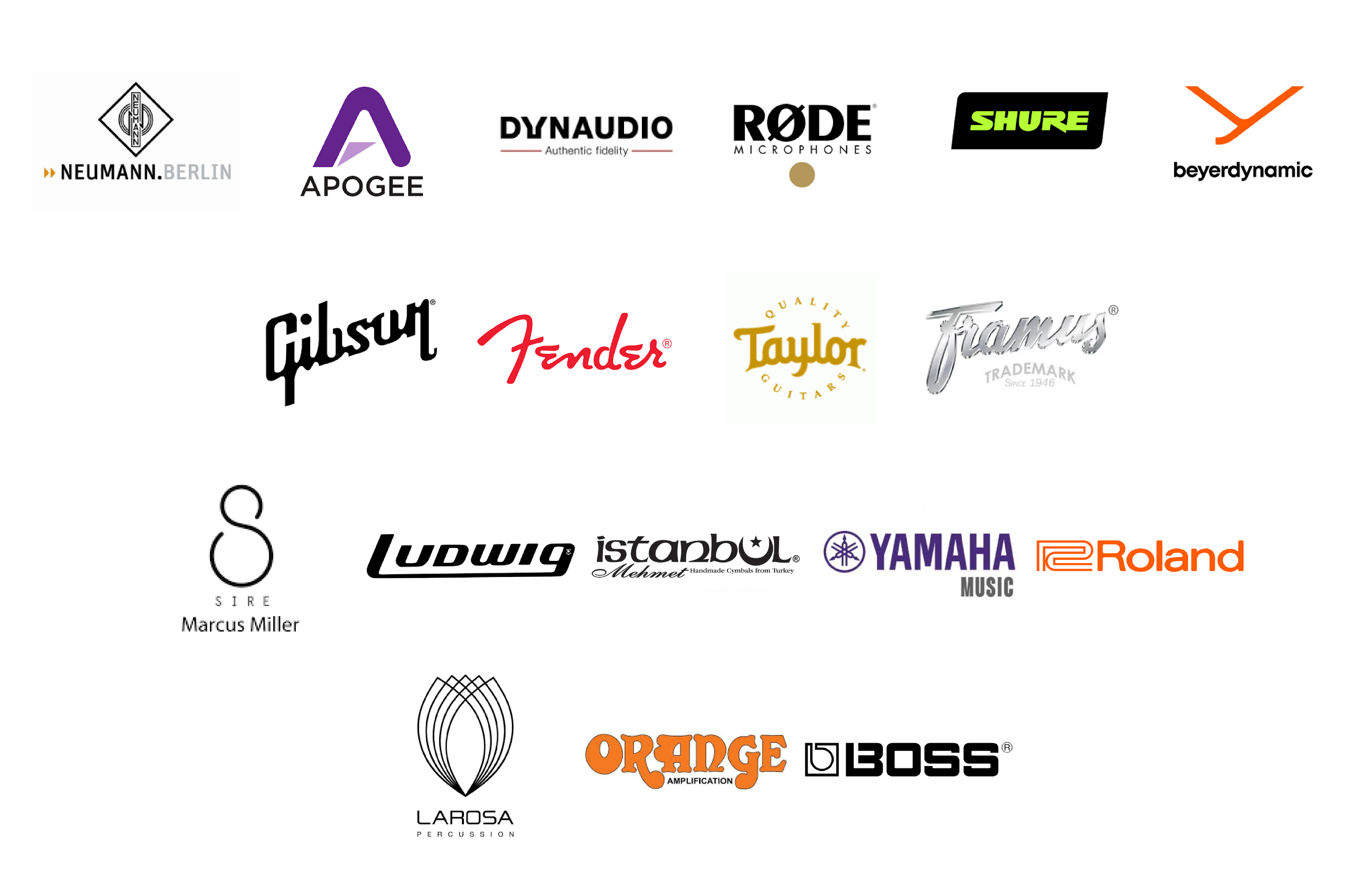 Marcas de equipo e instrumentos disponibles
